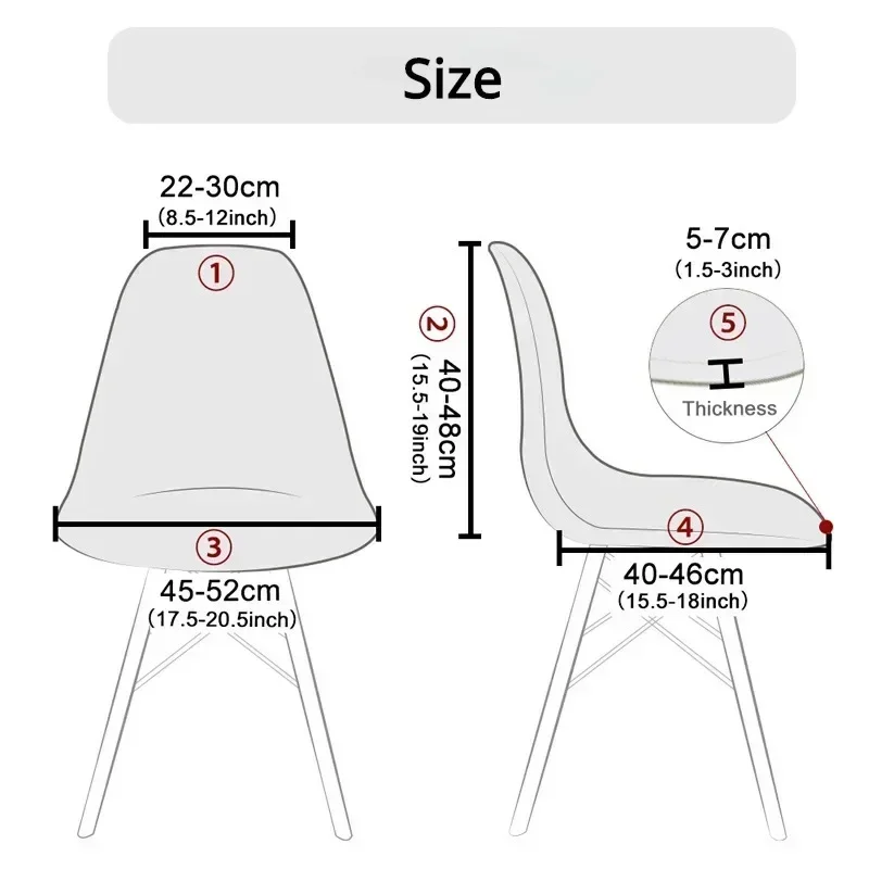 4/5/6Pcs Family Pack Shell Chair Cover Waterproof Seat Cover Thin in Summer Dining Room Antifouling Removable Stool Cover 2