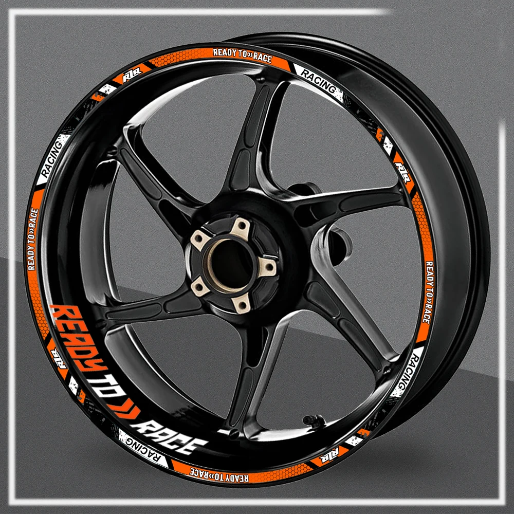 Reflective Motorcycle Wheel Stickers Rim Strips Decals 17" Hub