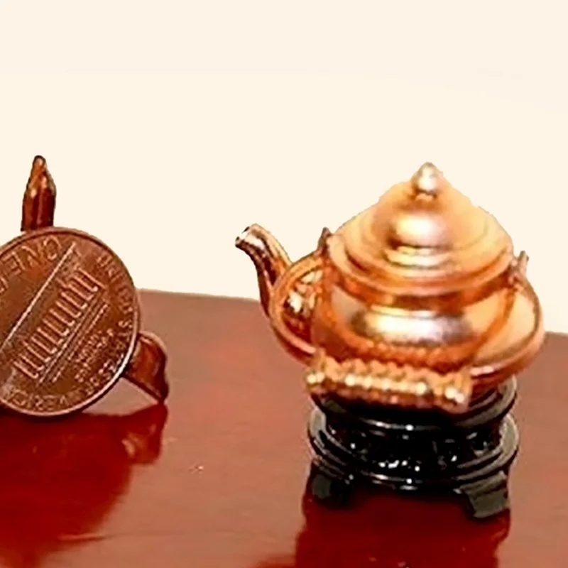 Retro Kettle Open Lid Dollhouse Miniature Re-ment 1:12 Scale Fairy Mini Doll Home Decor Accessories
