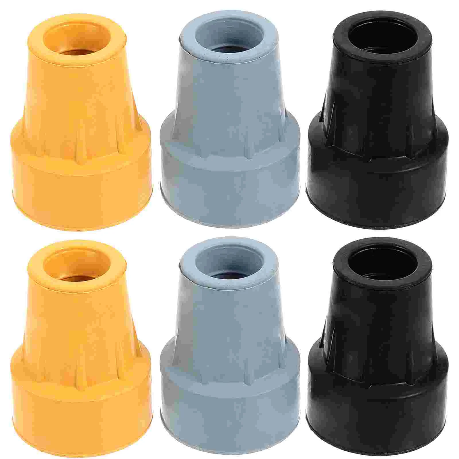 

6pcs Trekking Pole Tip Replacement Skid-proof Crutch Pad Walking Stick Cover