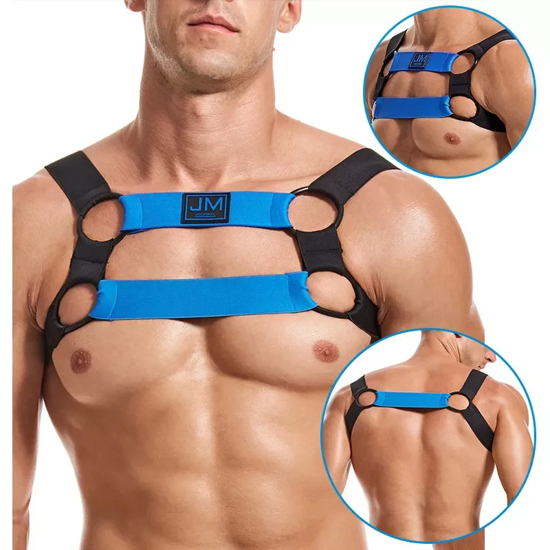 Male Leather Chest Harness Neoprene Tank Top Sexual Body Belt Strap Punk Rave Costumes for Sex