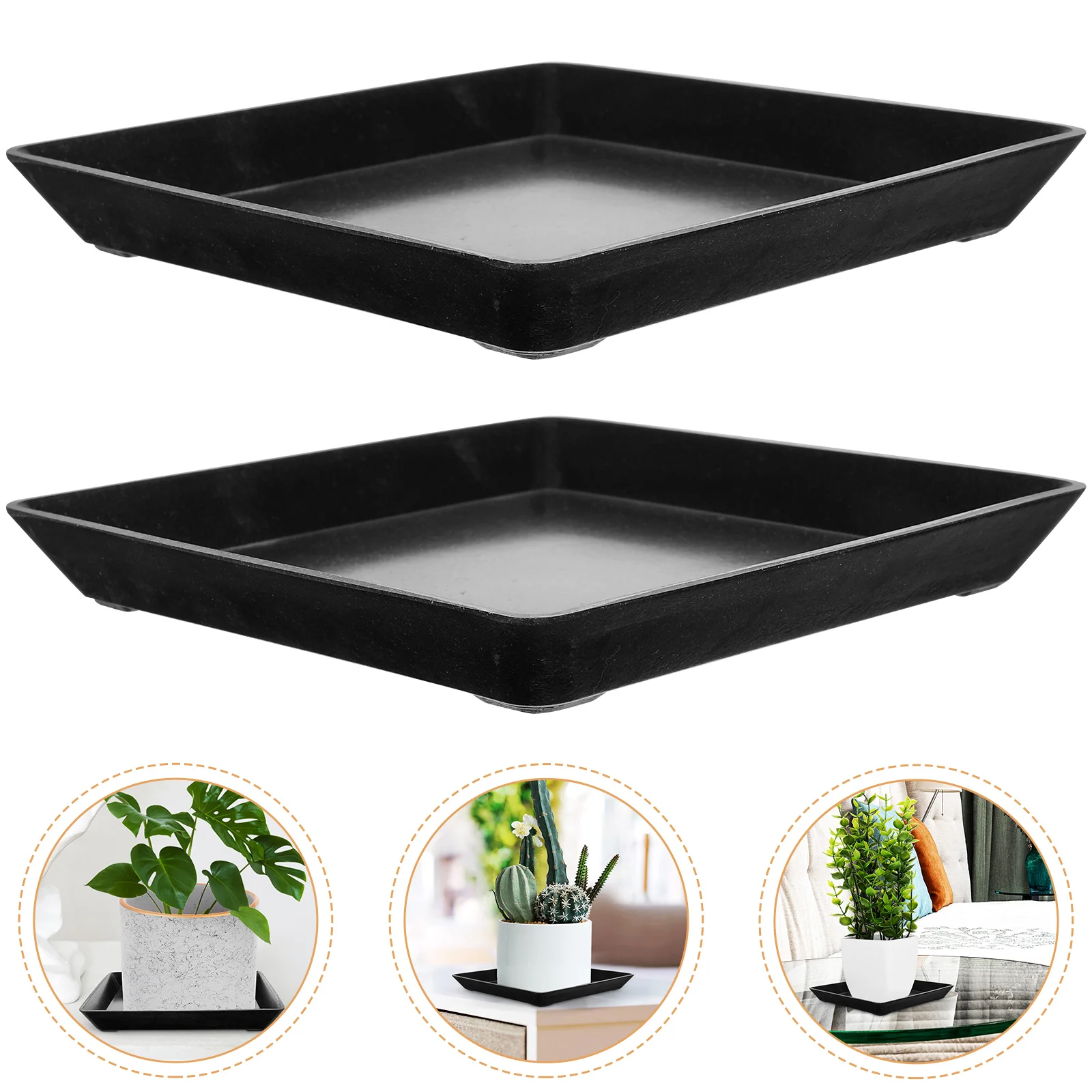 

Flower Pot Tray Base Plate Plastic Plants Pots Flowerpot Succulent Creative Accessory Water Saucer Coasters Bamboo Trays