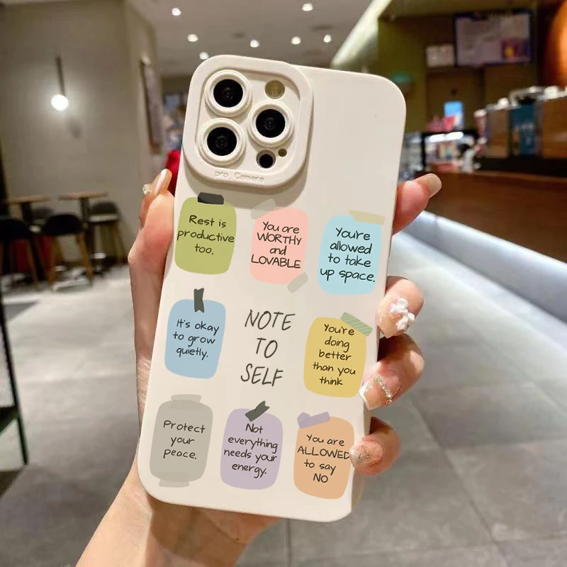 Note To Yourself Pattern Shockproof Silicone Phone Case