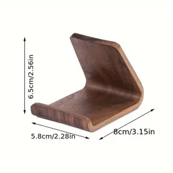 Premium Walnut Wood Rotating Phone Stand with Adjustable Angle & Clamp Base - Sturdy Portable Desk Accessory (Style 2)