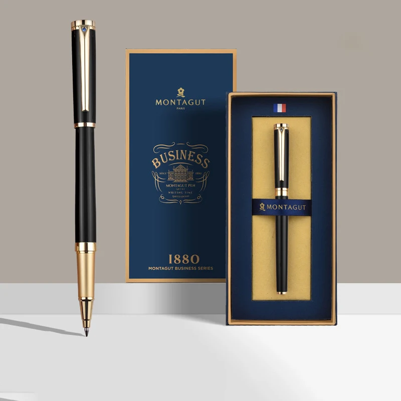 Executive Curved Gold Trim Metal Pens