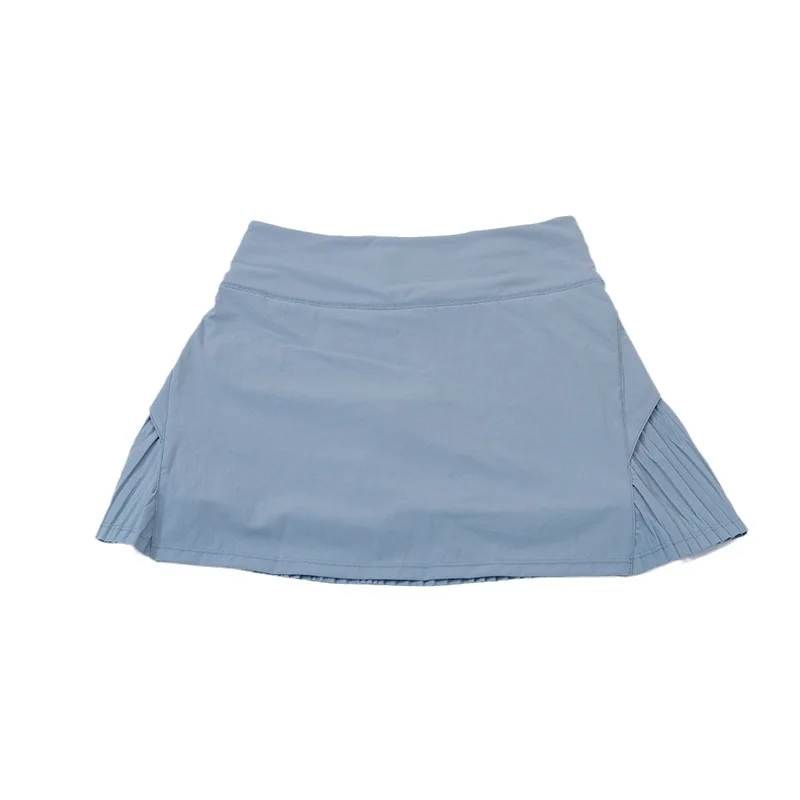 Yoga Clothes Women's Tennis Badminton Volleyball Slim Sports Skirt Pleated Skirt Fake Two-piece High Waist High Elastic