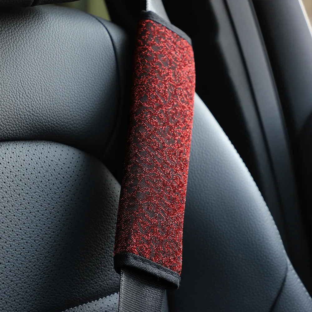 

Car Seat Belt Shoulder Cover Star Point Lace Flashing Fabric Car Seat Belt Soft and Comfortable Shoulder Cover Protective Cover