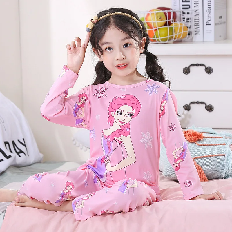 Teens Pajamas Long Sleeved Cotton Pyjamas Big Kids Clothes Sets Children Boys Sleepwear Pajamas For Girls 6 8 10 12 14 Years