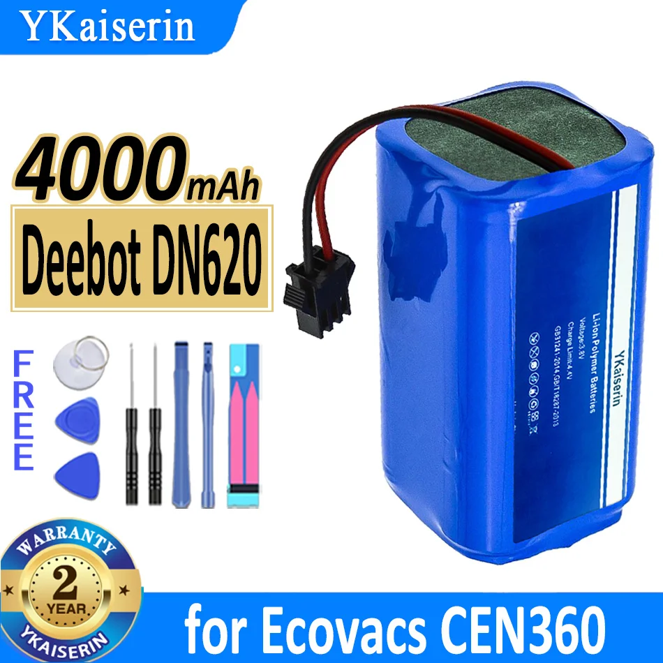 

4000mAh YKaiserin Battery for Ecovacs CEN360 CEN361 DH35 DH43 DH45 DN620 DN621 N79S N79 For DEEBOT 600 601 605 710 Batteria