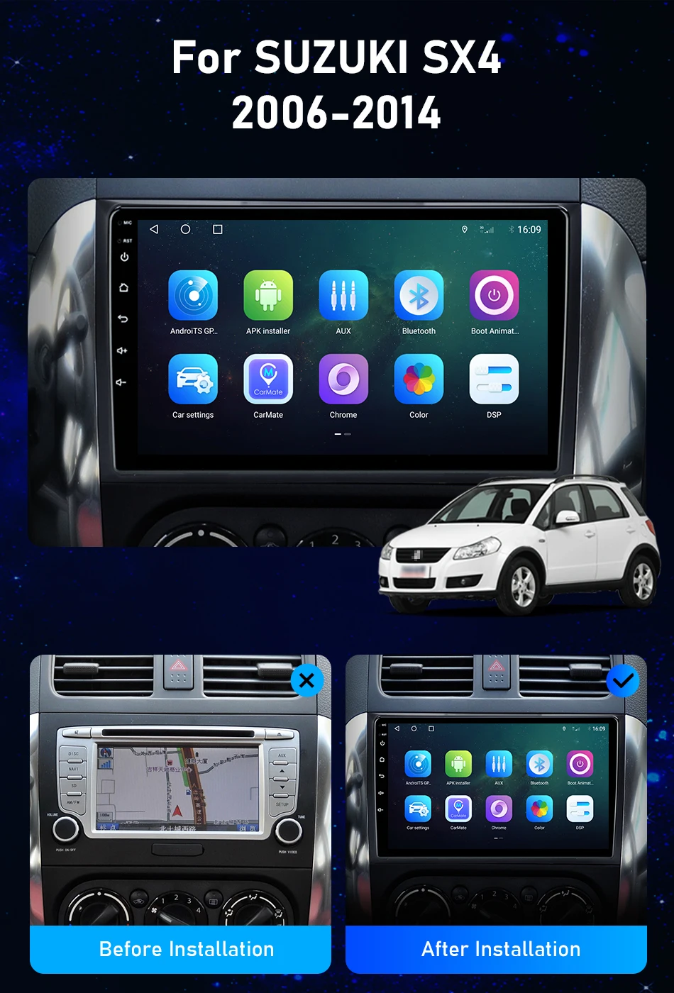 Supporto Autoradio 2 DIN Sound-way Per Opel Agila E Suzuki Splash/Ritz - Colore Nero - Foto 5