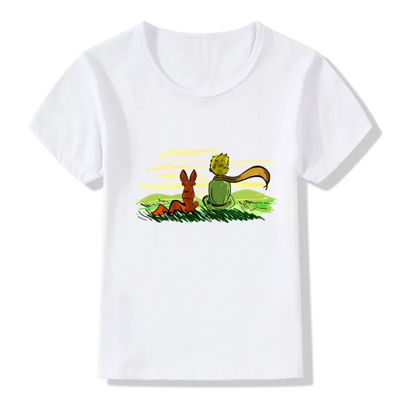 Children Clothes Boys/Girls T-shirt Cute Little Prince Cartoon Print Kids Funny T shirt Summer Casual Baby Tops Tees,HKP5449