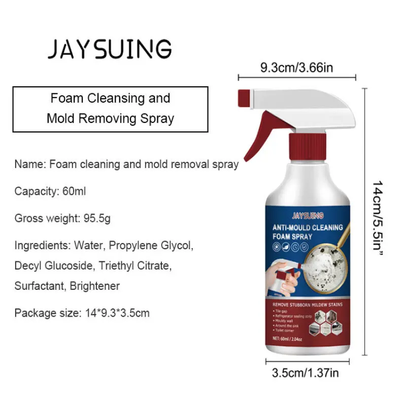 Multi Purpose Silicone Mold Cleaner for Bathroom Tiles and Walls Jaysuing Foam cleaner mold removal