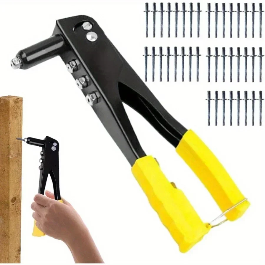 Single Handle Rivet Gun Assortment Kits Box Heavy Duty Industrial Steel Hand Riveter Pop Blind Rivets DIY Decor Fastening Tools 3