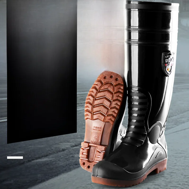45cm Extra High fishing boots Men's Thickened Sole Wear-Resistant Non-Slip Waterproof plus Hose Water Shoes Men's Fishing Rain
