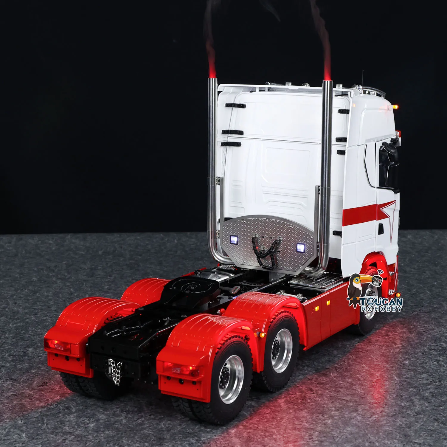 770S RC Tractor Trcuk 6x6 Metal Chassis 1/14 Remote Control Vehicle ST8 Radio Car with Sound Light Smoking 2-speed Model Toys 2
