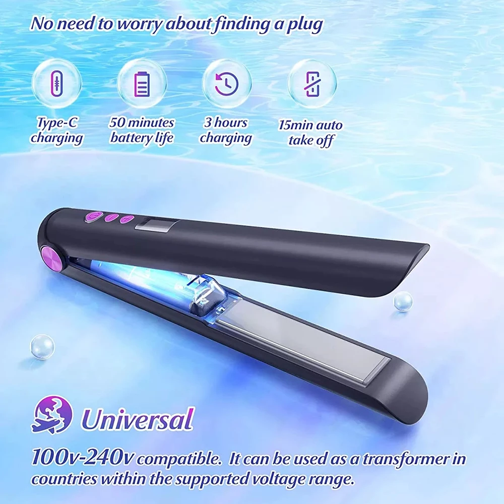 Flat Iron 2 IN 1 3D Floating Plate Roller 5000mah Wireless Hair Straightener  Portable Cordless Curler Fast Heating Dry Wet Uses| | - AliExpress