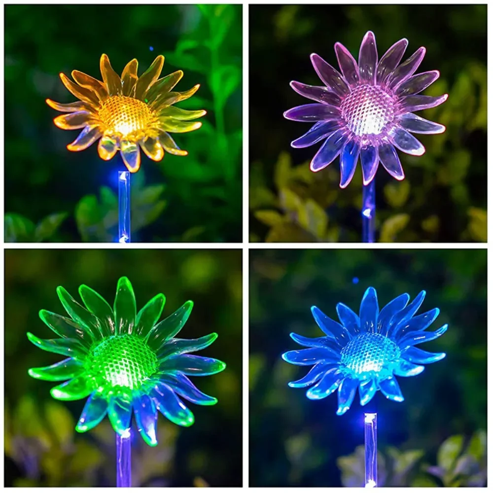 Description Picture 5 of item2Pack Solar Underground Lamp 7 Colors LED Trumpet Flower Stakr Lamp Outdoor Park Courtyard Holiday Atmosphere Decor Flower Light