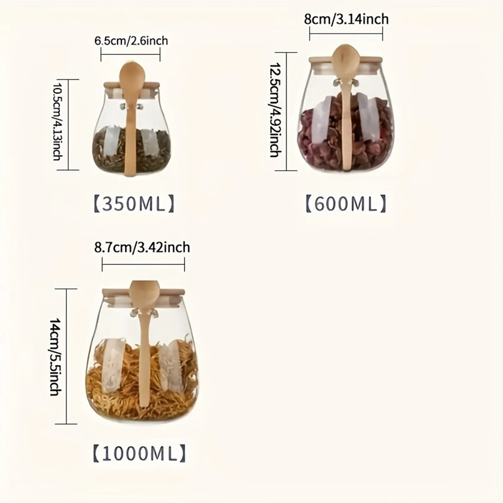 Airtight Food Containers Kitchen Storage Pots Glass Jar with Lid Sealed Canister Sugar and Tea Cans Hermetic Kitchen Coffee Jars 6
