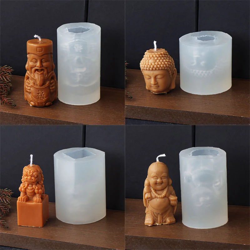 Buddha Silicone Candle Mold Handmade Statue Soap Resin Plaster Making Set Human Body Goddess Chocolate Ice Mould Home Decor Gift