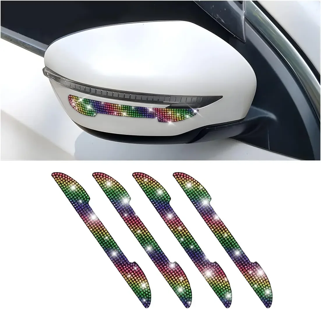 Car Rear View Mirror Crystal Stickers Protector