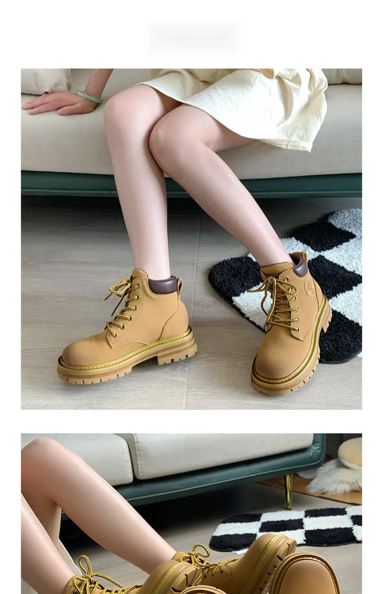 Robuste Gelbe Chukka Desert Boots Winter Motorrad Stiefel_voghion.com