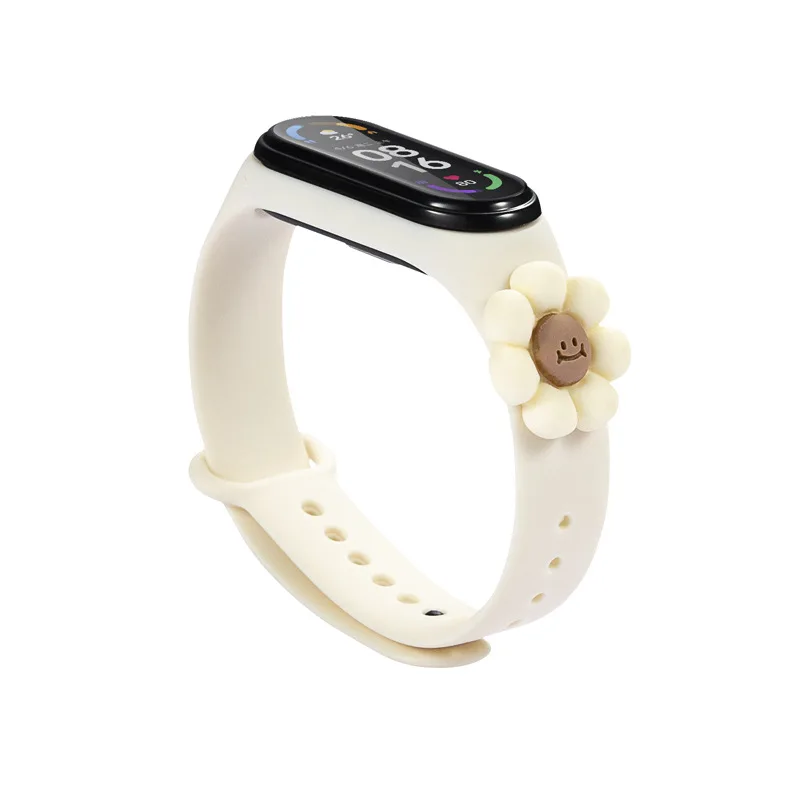 NEW Cartoon Donut Flowers Mi band 5 6 Strap cat paw mi band 3 4 bracelet replacement strap for xiaomi mi band 3 4 5 6 Newest