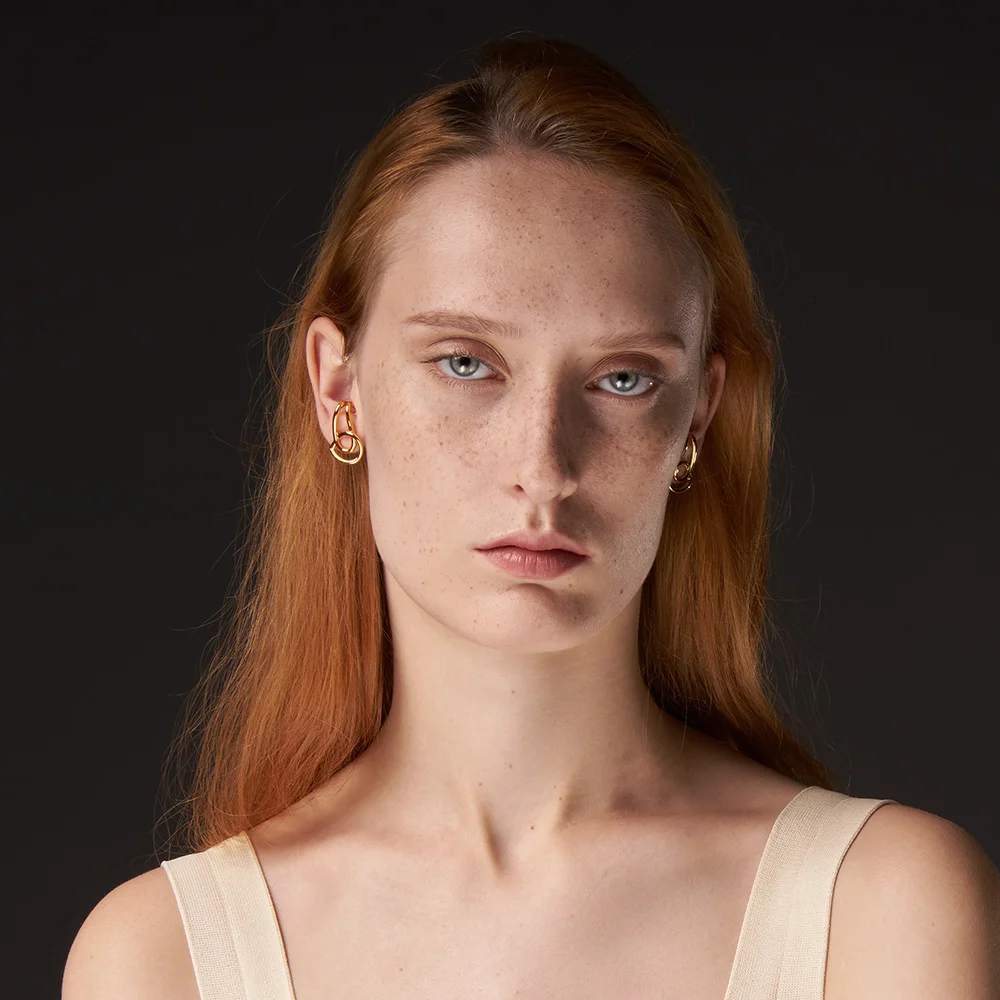 ENFASHION Interlaced Stud Earrings For Women Gold Color Geometric Piercing Earings Fashion Jewelry Friends Gifts Brincos E201186