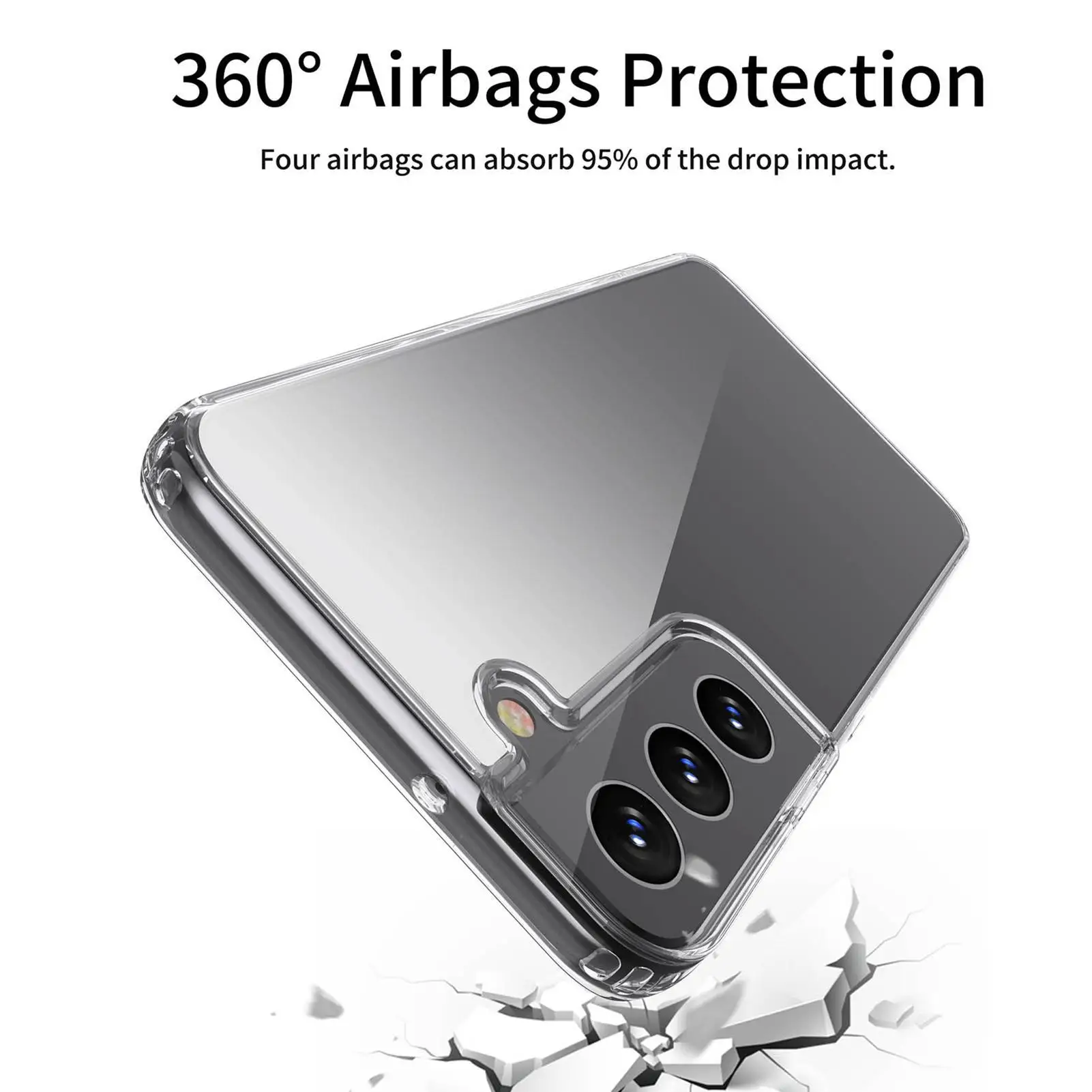 

Case for Galaxy S22 - Shockproof Acrylic Clear Case for Galaxy S22 - Soft TPU Phone Back Cover for G