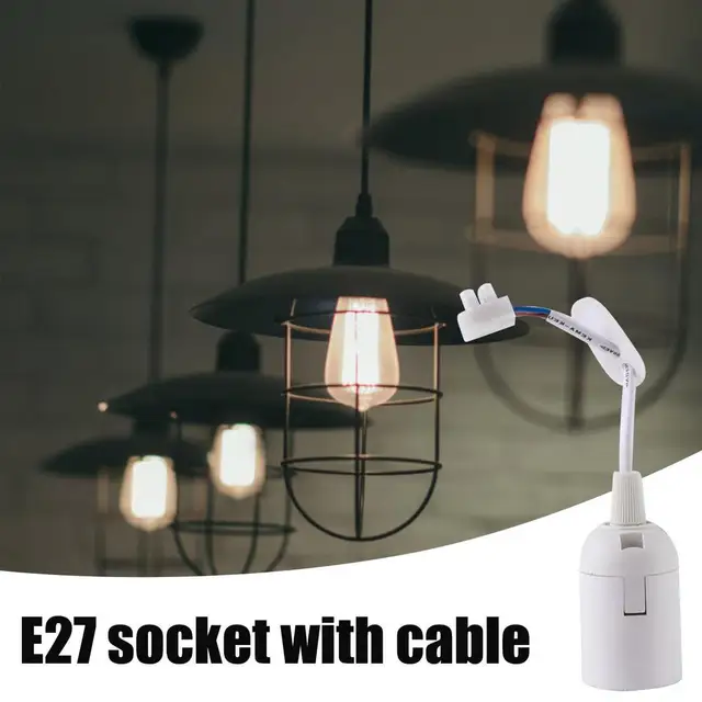 Douille E27 Vintage avec câble pour lampes (3 blanches + 3 noires), 6  pièces, pour rénovation, chantier de Construction - AliExpress