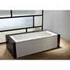 60-Inch Contemporary Acrylic Bathtub with Right Hand Drain and Overflow Holes Acrylic Construction Effortless Installation 1
