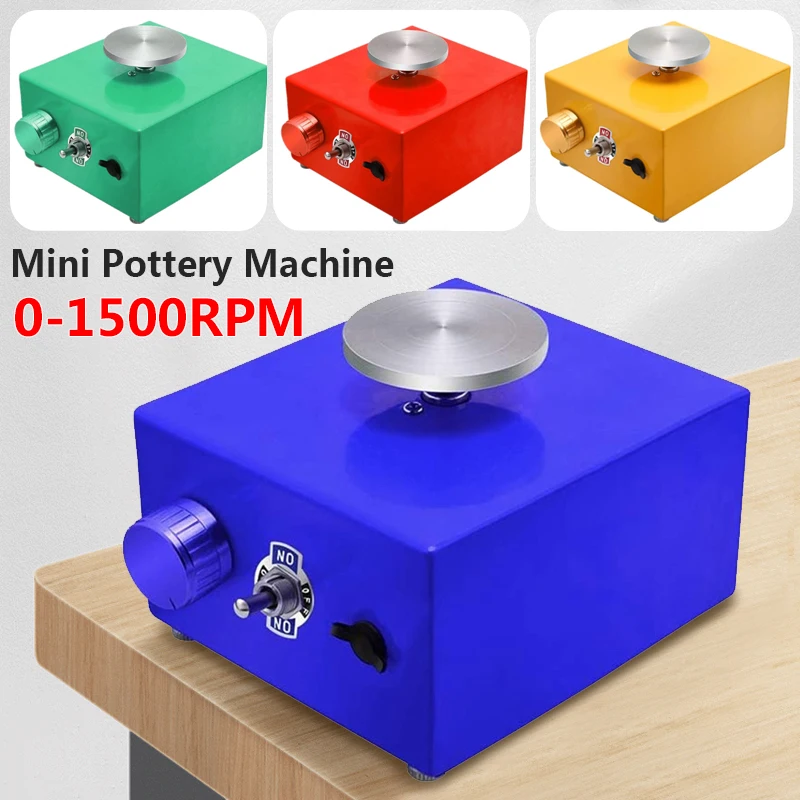 Mini Pottery Forming Machine Electric Pottery Wheel Machine with Turntable+Sculpting Kit DIY Clay Tools for Arts Crafts Ceramic 45pcs pottery clay sculpting tool set with carrying case artist apron double sided sturdy carving chipping tool kit for beginner