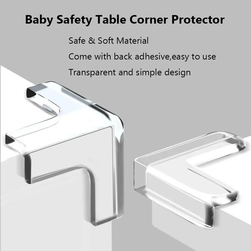 4Pcs Soft  Security Safety Silicon Anticollision Strip Corner Guards Edge Protection Table Corner Protector