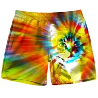 New Men Tiger Cat Beach Shorts 3D Printed Starry Sky Short Pants Fashion Street Oversize Breathable Sports Gym Women Shorts 2