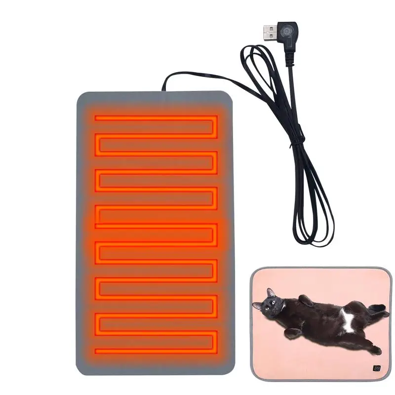 전기 실리콘 가열 패드, 빠른 가열, 방수, 3 가지 온도 조절 가능, USB 가열 매트