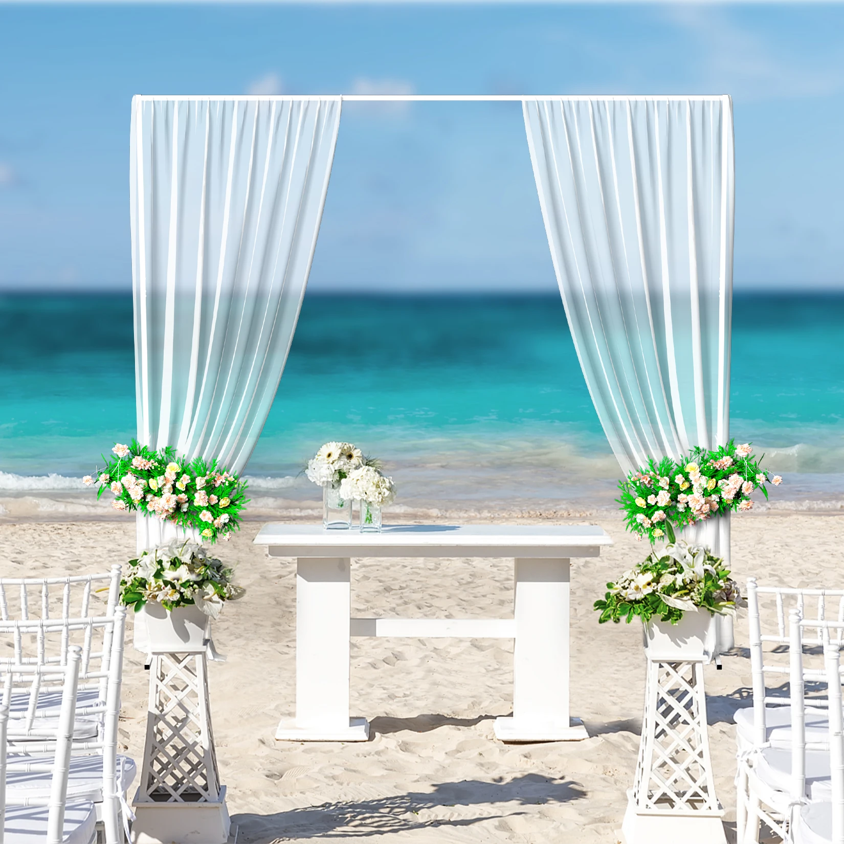 Supporto Per Arco Nuziale In Metallo, 2.7x1.2 M, Telaio Per Sfondo Con Base Stabile, Per Matrimoni Feste Compleanni, Oro, Decorazioni Non Incluse