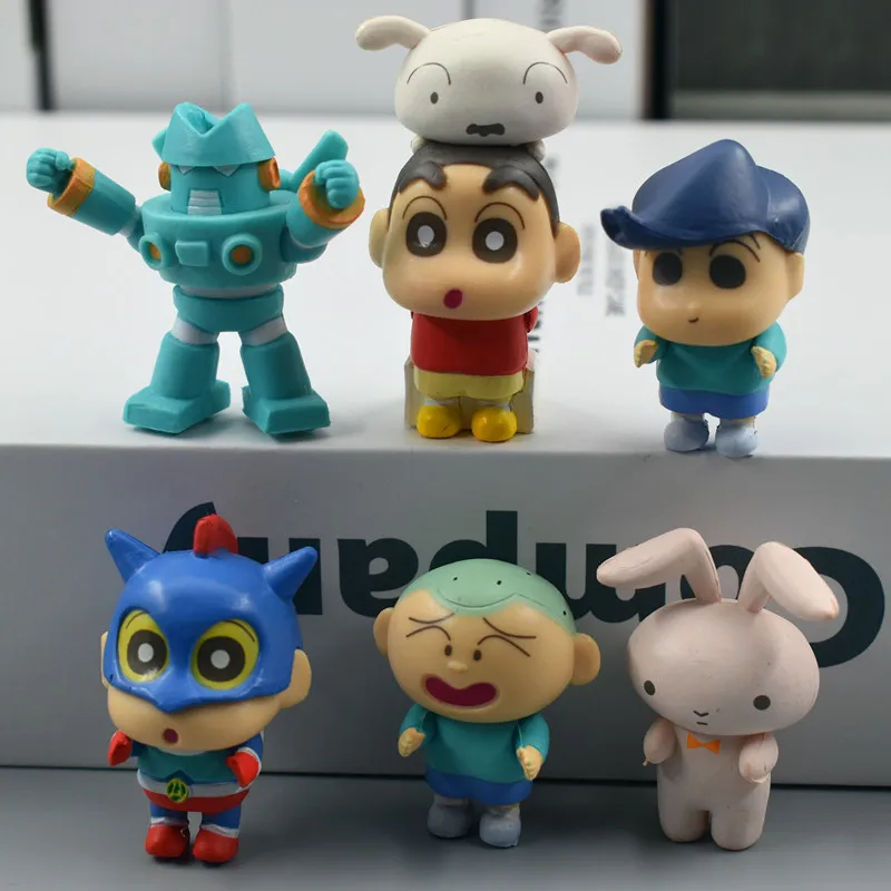 

Crayon Shin-chan Cartton Kawaii Miserable Bunny Steel Bullet Warriors Action Figure Collectible Model Toys Doll Ornament Gifts