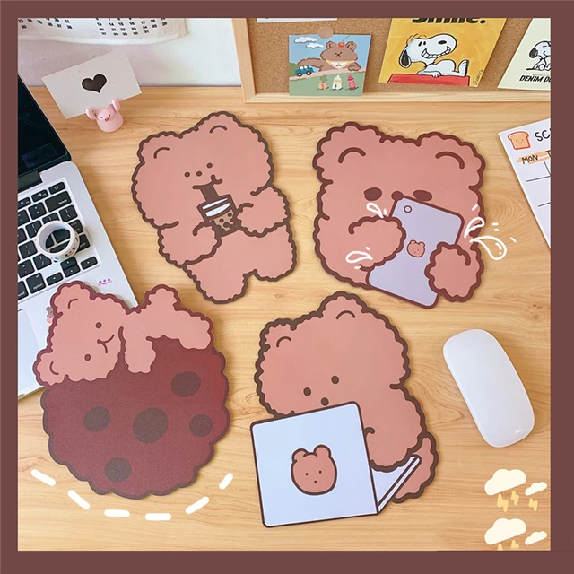 MNTT Mouse pad de urso, desenho animado de coelho Kawaii, tapete