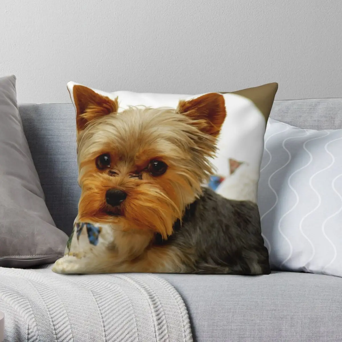 

Yorkshire Terrier Yorkie In Bed Pillowcase Polyester Linen Velvet Pattern Zip Decor Throw Pillow Case Home Cushion Case
