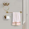 Luxury All-Copper Bathroom Accessories Retro Brass Bird Towel Ring Clear Texture Punch-Free Towel Holder Antique Bathroom Ac 3