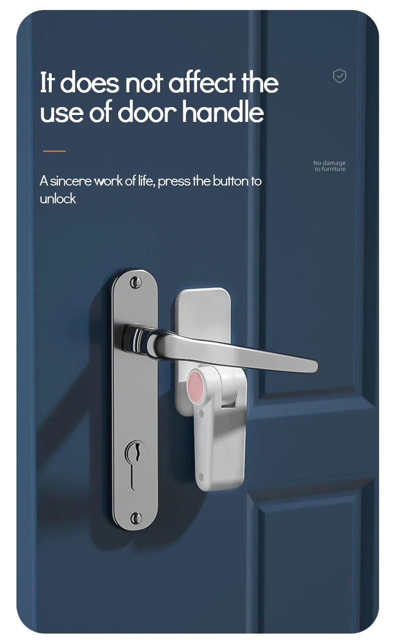 Description Picture 6 of itemChild Safety Door Handle Locks Protect Baby Door Handle Locks Pet Room Door Handle Locks Easy to Install and Use 3M VHB Adhesive