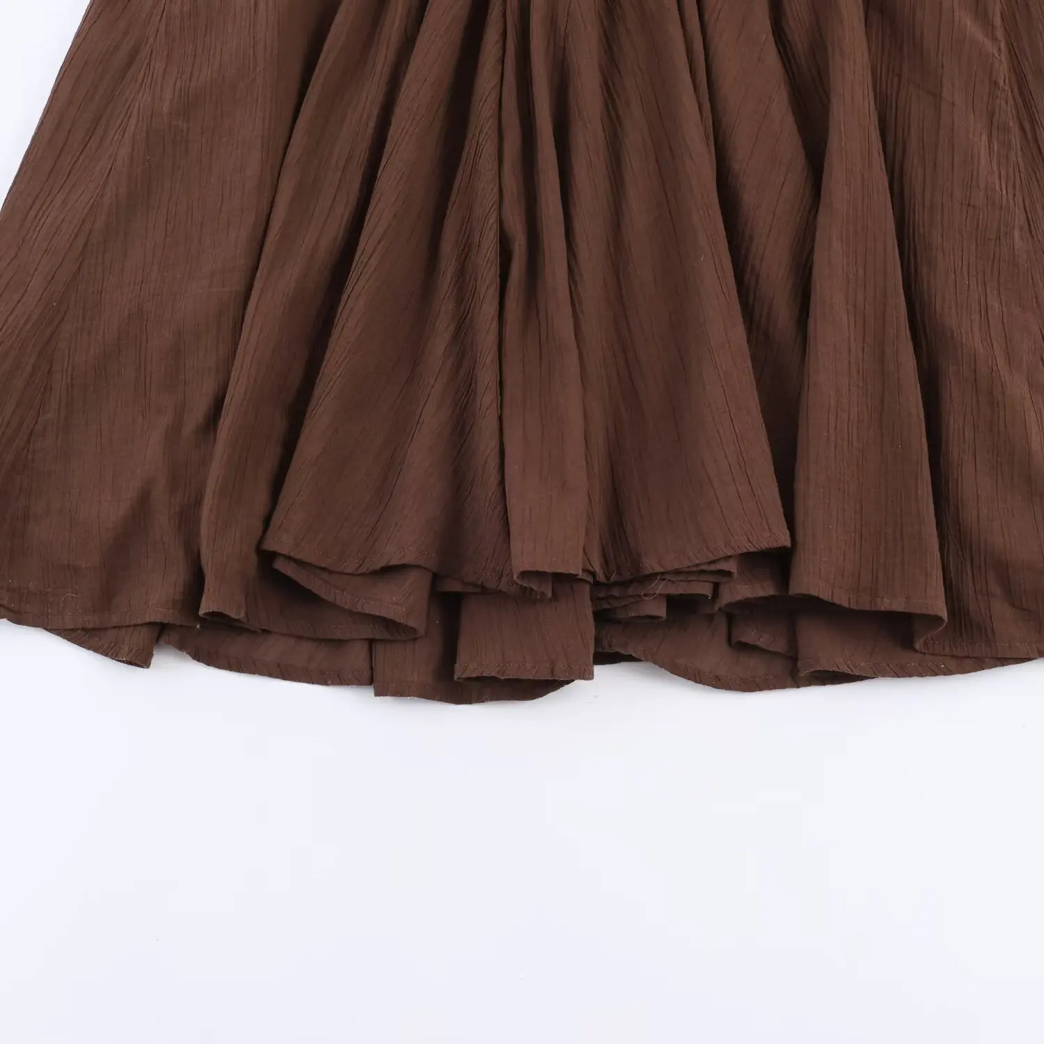 HH Damen 2026 Sommer Mode Tüll Dreieckstoff Elegantes Wellenmuster Weites Swing Midi-Kleid Damen Temperamentvoll Schlankes Kurzarm-Kleid – Detail 10