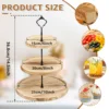 3 Layer Wood Cake Display Cupcake Tray for Stand Snack Dessert Wedding Party Table Birthday Round Tiered Dessert Serving Tray 6