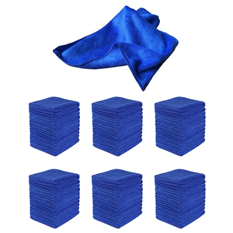 

200Pcs Absorbent Microfiber Towel Car Care Home Kitchen Washing Clean Wash Cloth Towel Blue