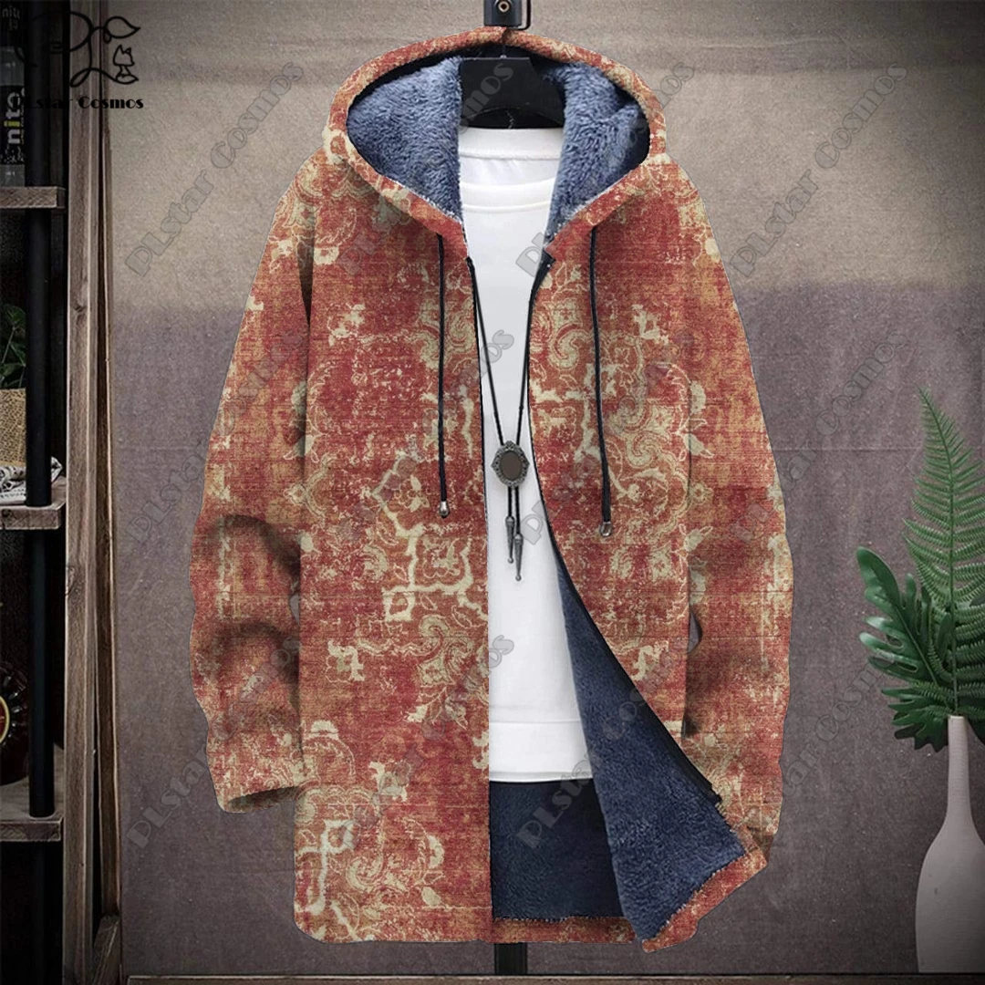 3D printed colorful tribal retro pattern hooded zipper warm and cold-proof jacket for your own winter casual series-F5 winter new pattern cashmere like artistic retro women s warm keeping and cold proof scarf fashionable all match shawl scarf