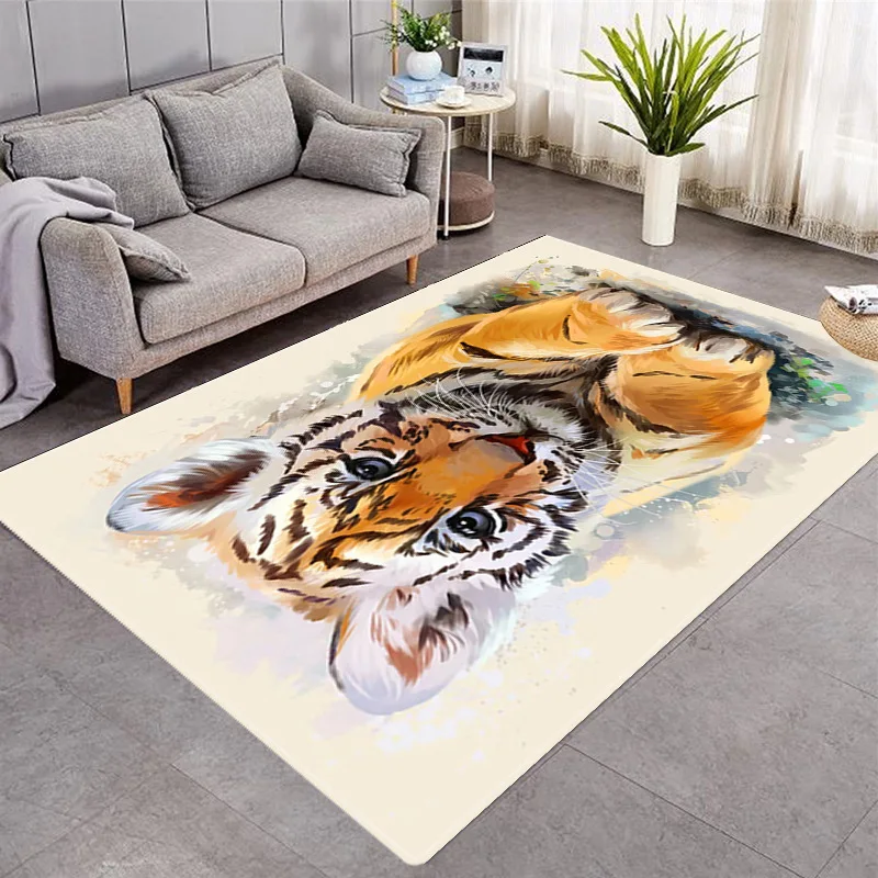 3D Leopard Tiger Lion Cat Carpet Non-slip Area Rugs Soft Comfortable Home Large Carpets for Living Room Bedroom Floor Mat/Rug |