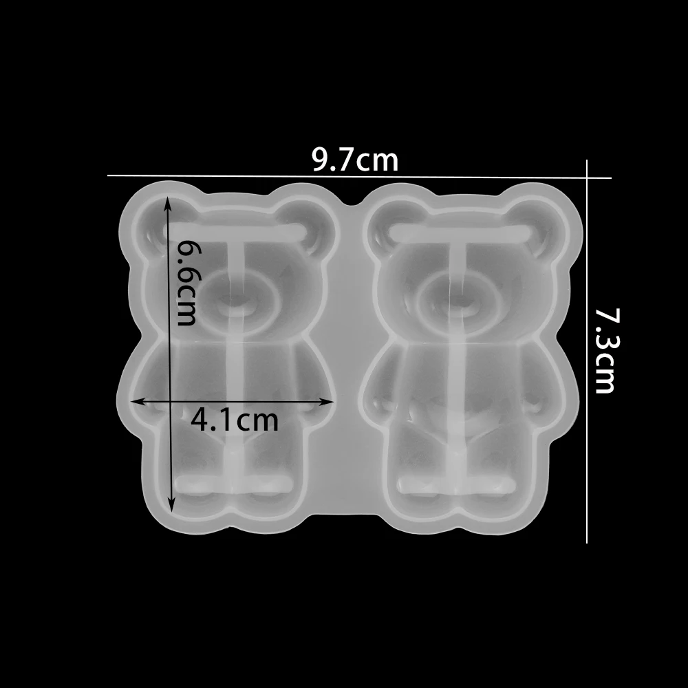 Zayookey 2pcs Moules en Résine 3D Forme d'ours Moule en