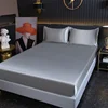Luxury Satin Fitted Sheet High-End Solid Color Mattress Cover With Elastic Band Bed Sheet Rayon Fit Sheet 1