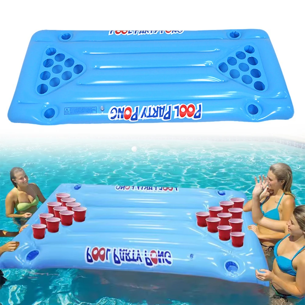 Fun Pool Party Game Table Summer Pool Party Decorations Inflatable Pool Pong Table Pool Games for Adults and Family