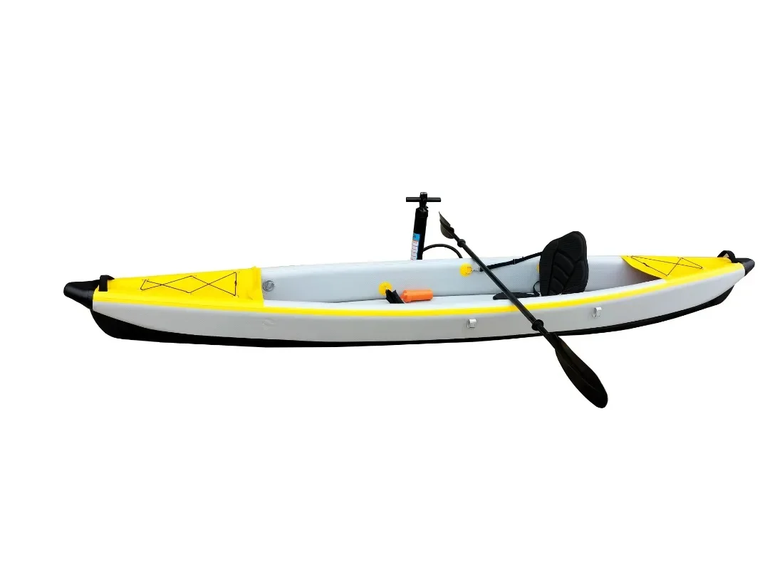 Histar 3.90m Single Seat Aluminum Paddle Wheeled Bag Full Drop Stitch Foldable Rowing Boat Inflatable Fishing Kayak