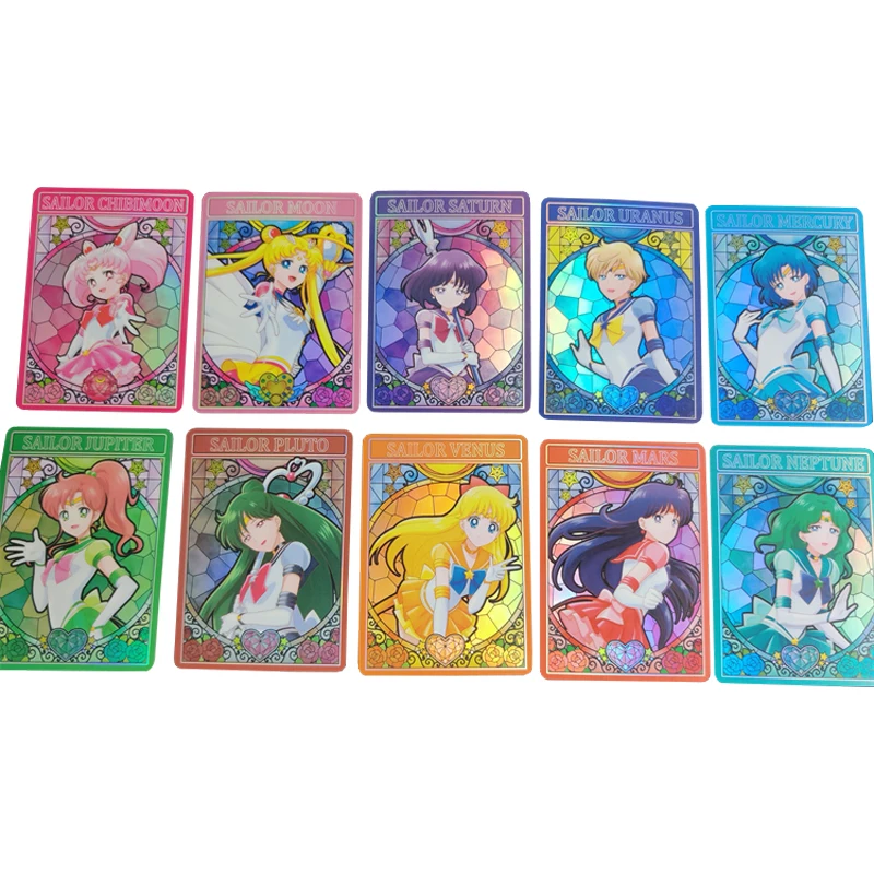 10 шт./компл. флэш-карты Сейлор Мун Tsukino Usagi Mizuno Ami Hino Ray Aino Minako Kino Makoto Game аниме